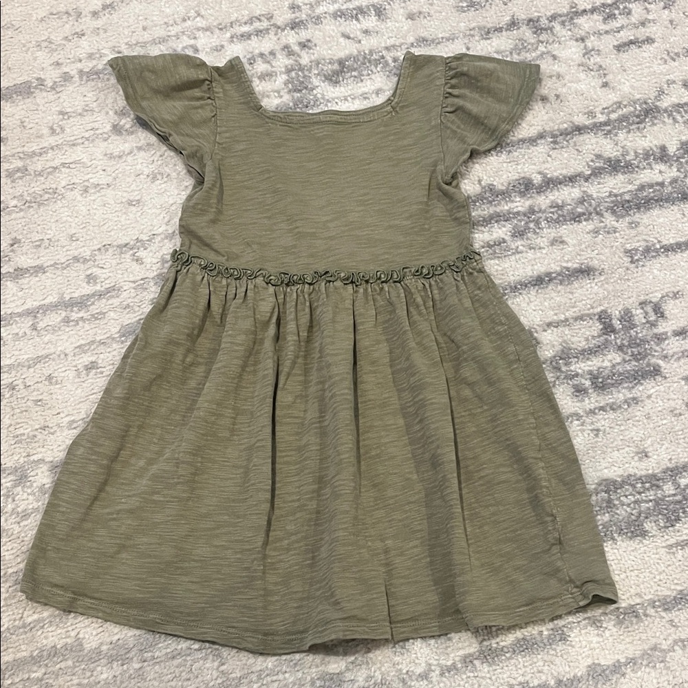 Cat & Jack Olive Flutter Sleeve Dress for Girls